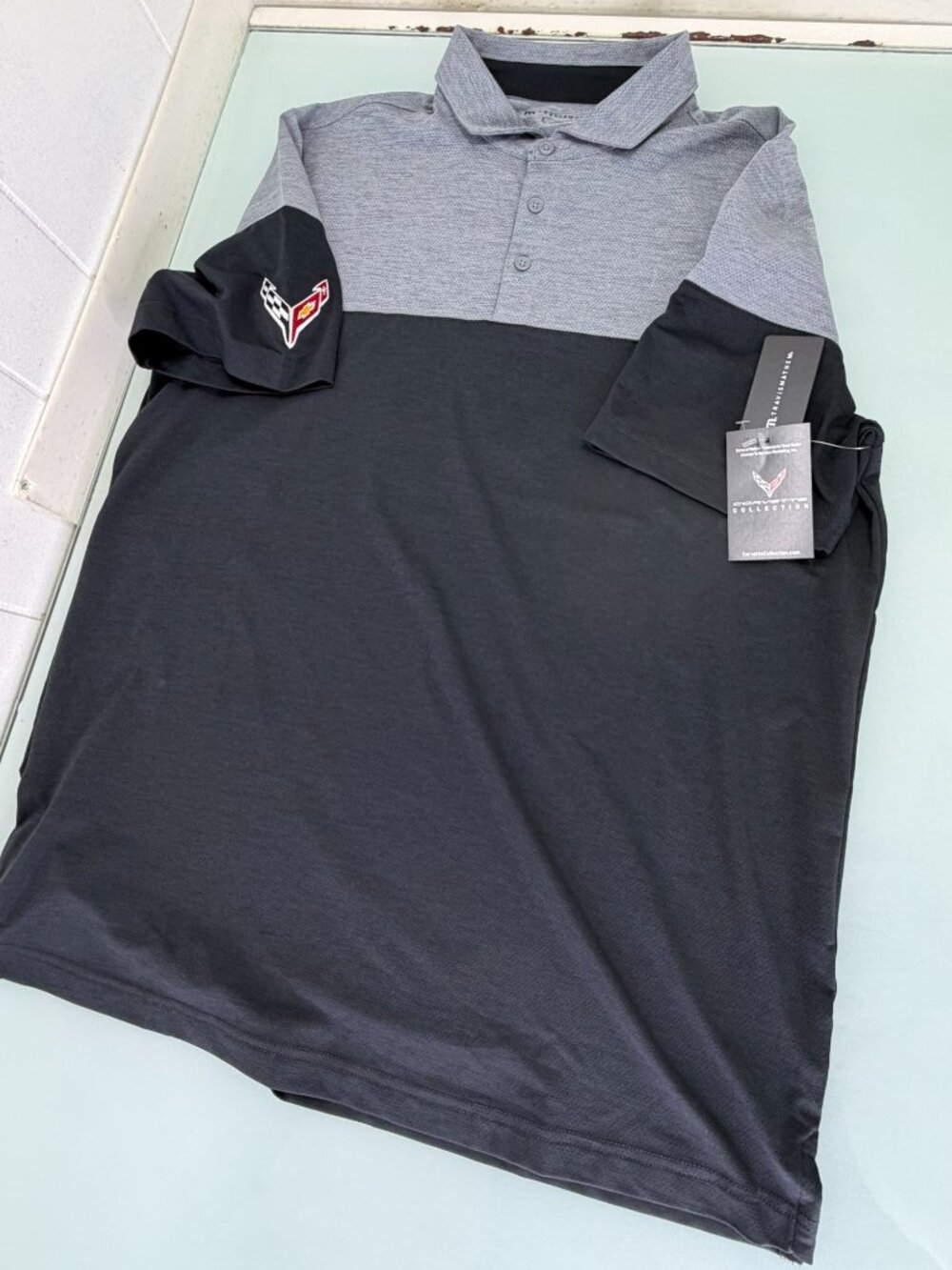 Corvette Travis Mathew Onward Colorblock Golf Polo Mens L Performance Stretch
